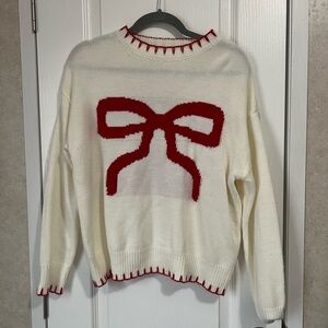 Red Bow Design Sweater